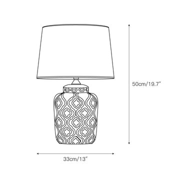 Textured Jar Table Lamp – detail 3 — Dimension drawings 1