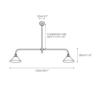 Thetford Pendant Light – detail 5 — Dimension drawings 3