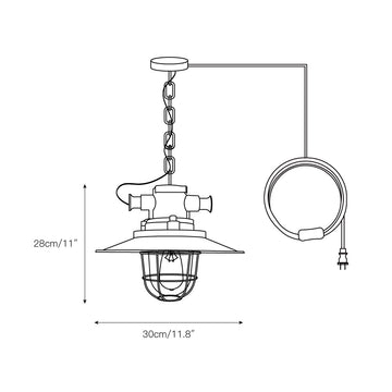 Thorlux Green Swag Light – detail 5 — Dimension drawings 3
