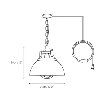 Thorlux Green Swag Light – detail 6 — Dimension drawings 4