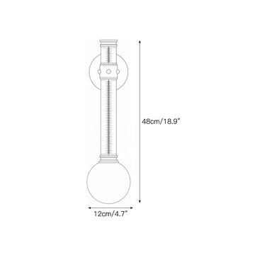 Threadline Alabaster Globe Wall Sconce – detail 3 — Dimension drawings 1