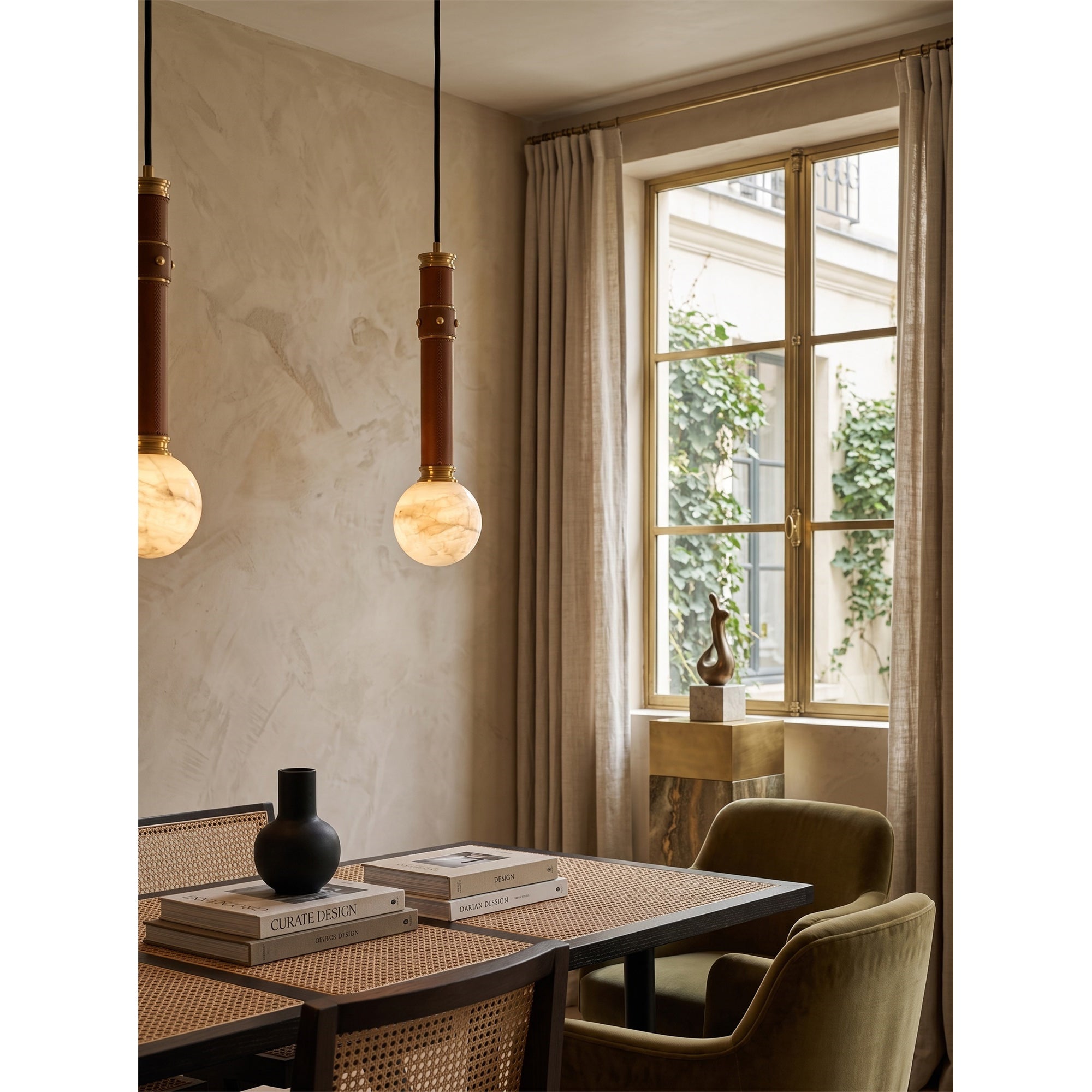 Threadline Alabaster Globe Pendant Lamp