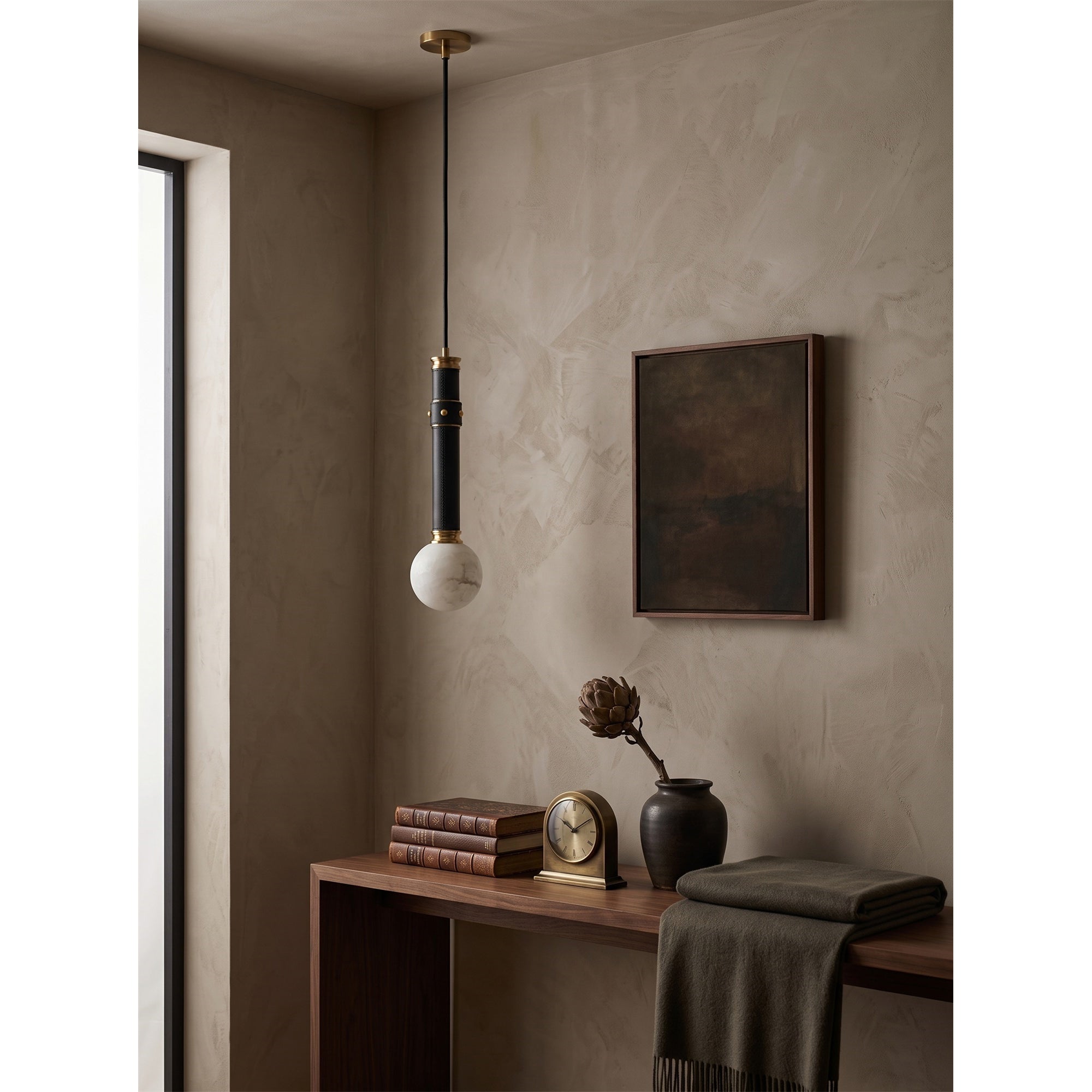 Threadline Alabaster Globe Pendant Lamp