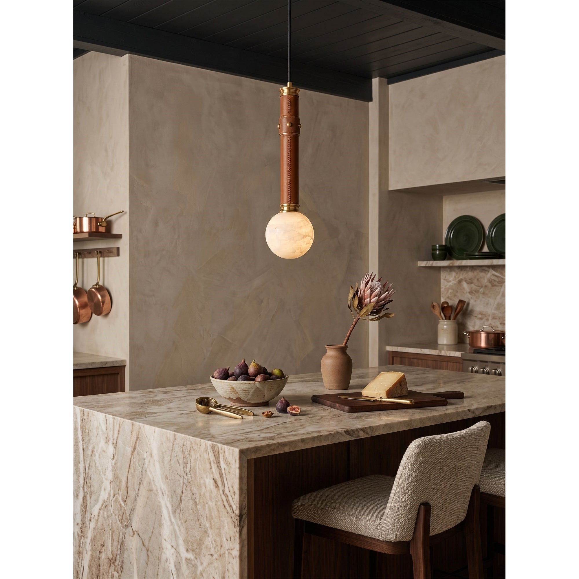 Threadline Alabaster Globe Pendant Lamp