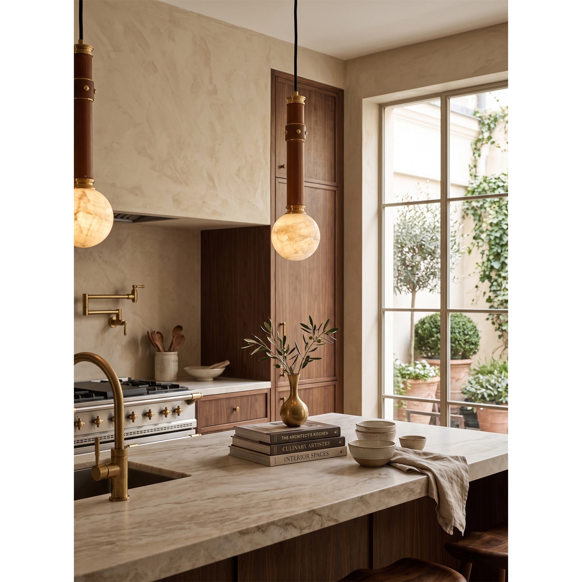Threadline Alabaster Globe Pendant Lamp