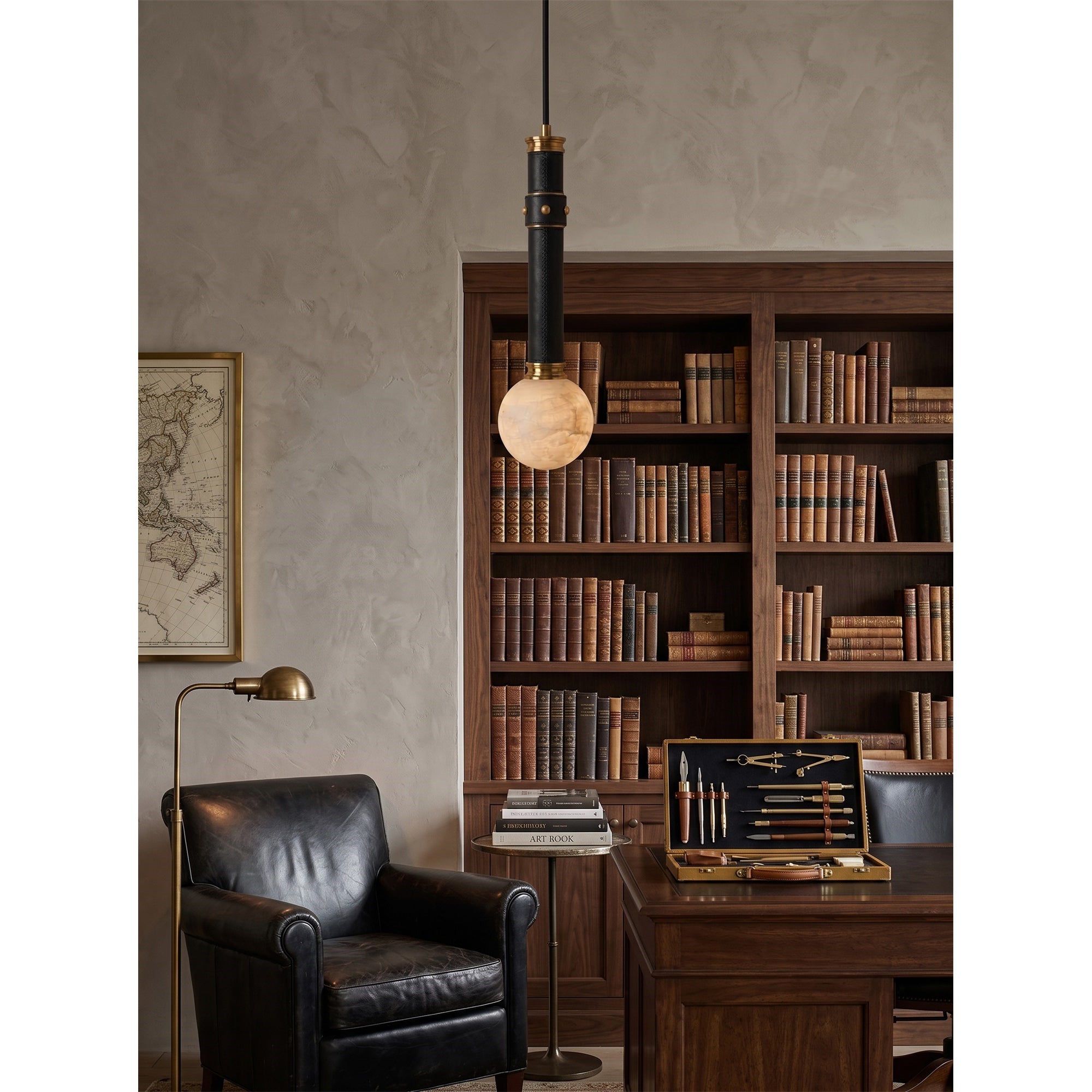 Threadline Alabaster Globe Pendant Lamp