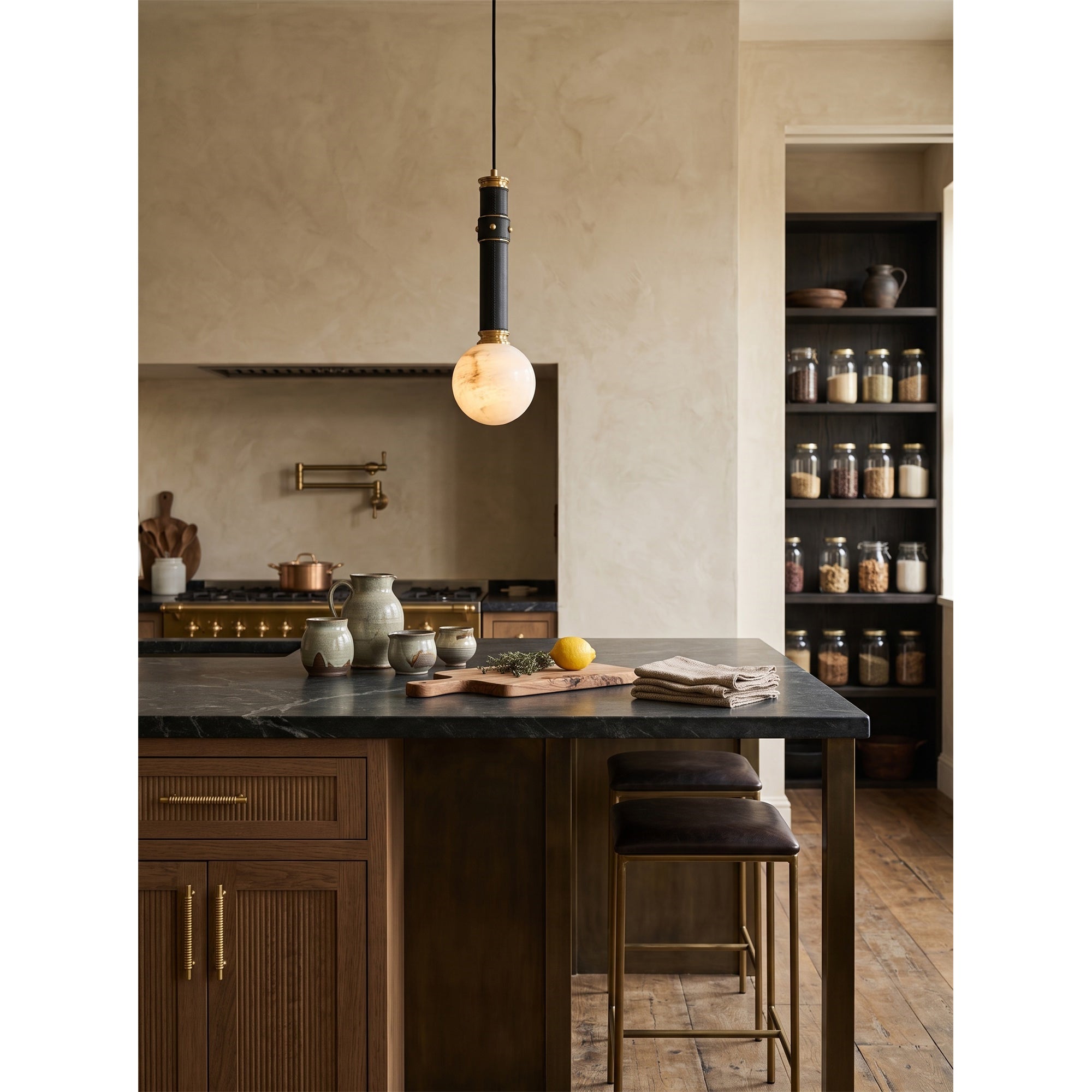 Threadline Alabaster Globe Pendant Lamp