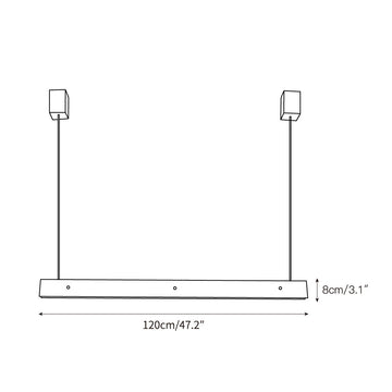 Tile Linear Pendant Lamp – detail 3 — Dimension drawings 1