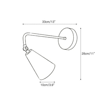 Tilt Cone Wall Lamp – detail 3 — Dimension drawings 1