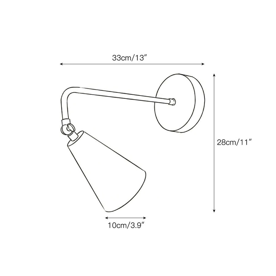 Tilt Cone Wall Lamp – detail 3 — Dimension drawings 1