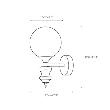 Timeless Home Conor Sconce – detail 4 — Dimension drawings 1