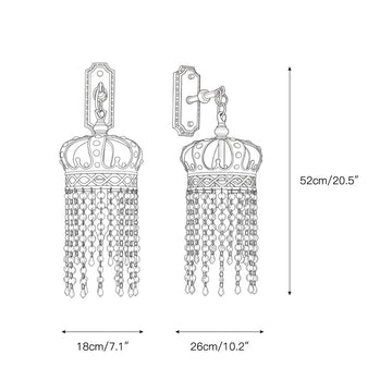 Timon Brass Crown Wall Lamp – detail 5 — Dimension drawings 1