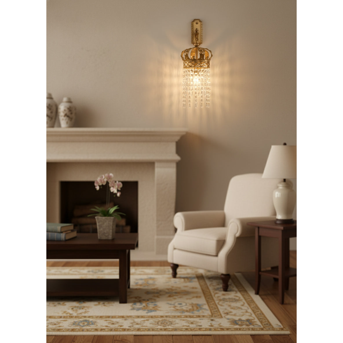 Timon Brass Crown Wall Lamp