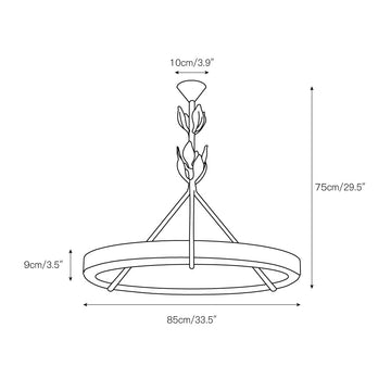 Tinsley Plaster Chandelier – detail 4 — Dimension drawings 2