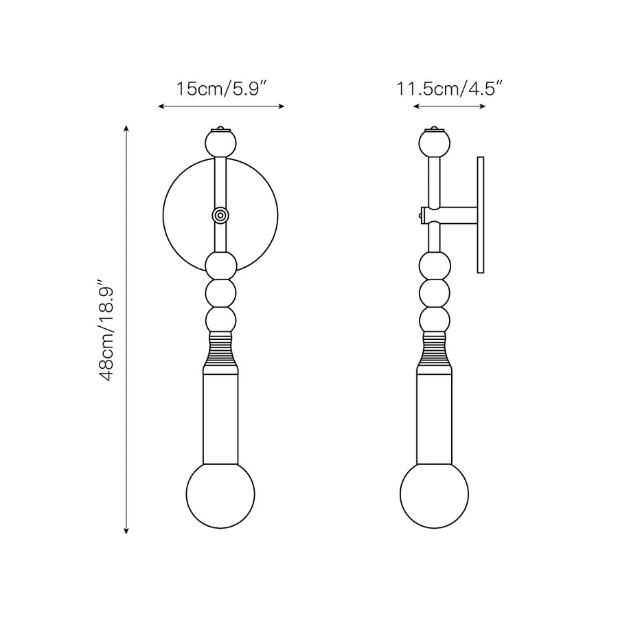 Toam Wall Lamp – detail 3 — Dimension drawings 1