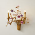 Load image into Gallery viewer, Tole Ceramic Flower Wall Lamp
