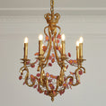 Load image into Gallery viewer, Tole Foliate Decorated Chandelier
