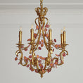 Load image into Gallery viewer, Tole Foliate Decorated Chandelier
