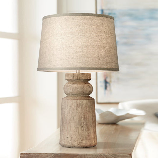 Totem Natural Wood Table Lamp