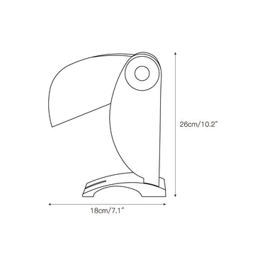 Toucan Table Lamp (Built-in Battery) – detail 3 — Dimension drawings 1