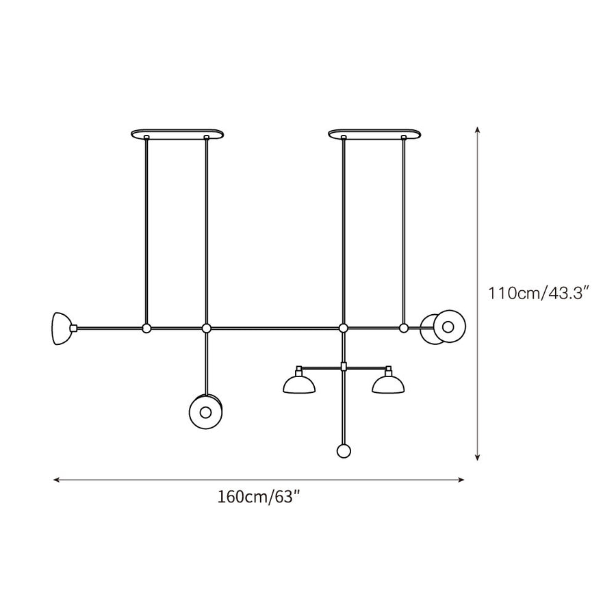 Counterbalance Linear Chandelier – detail 3 — Dimension drawings 1
