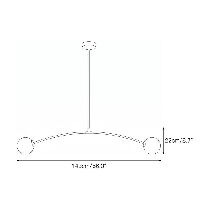 Traverse Alabaster Linear Chandelier – detail 3 — Dimension drawings 1