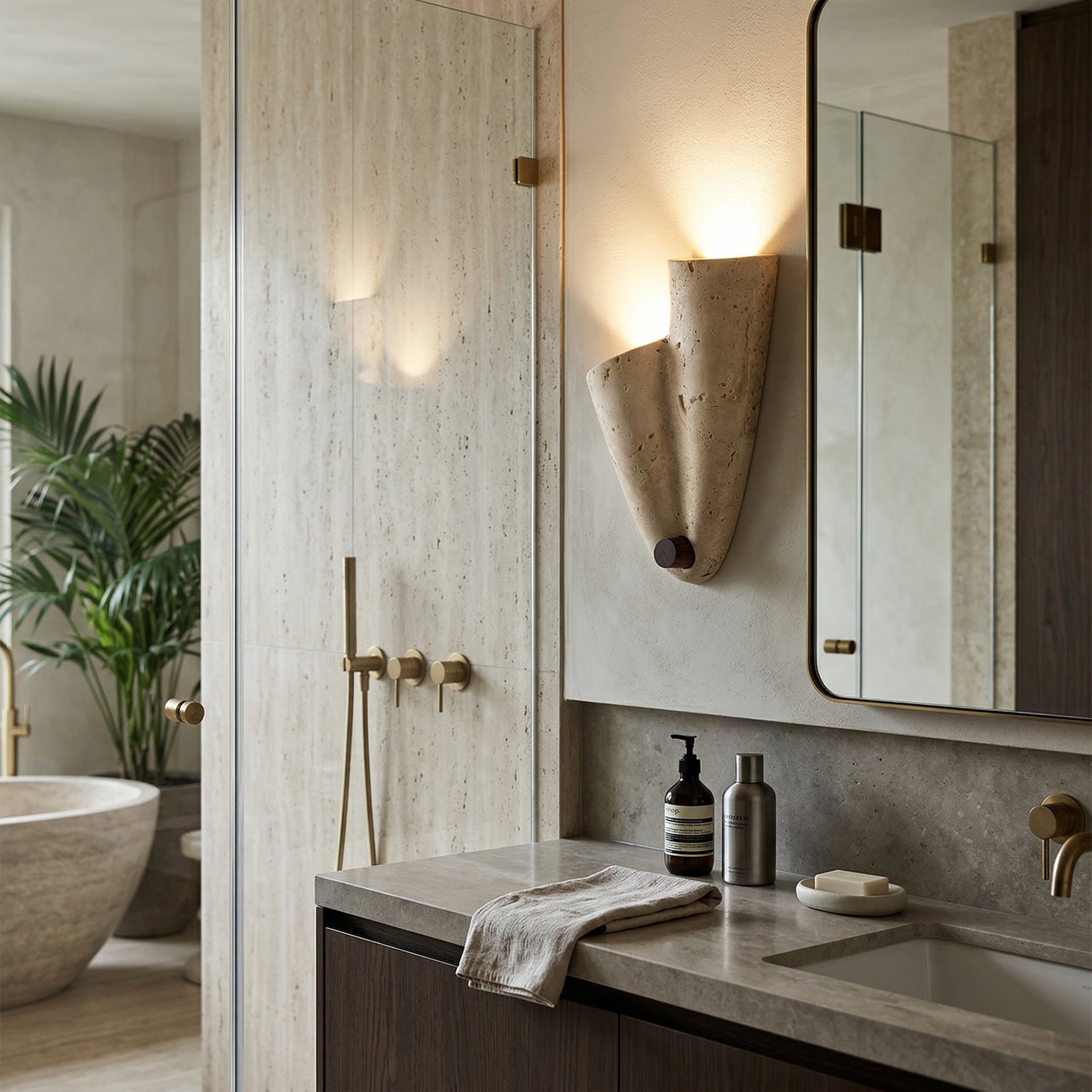 Pearlmont Travertine Wall Lamp