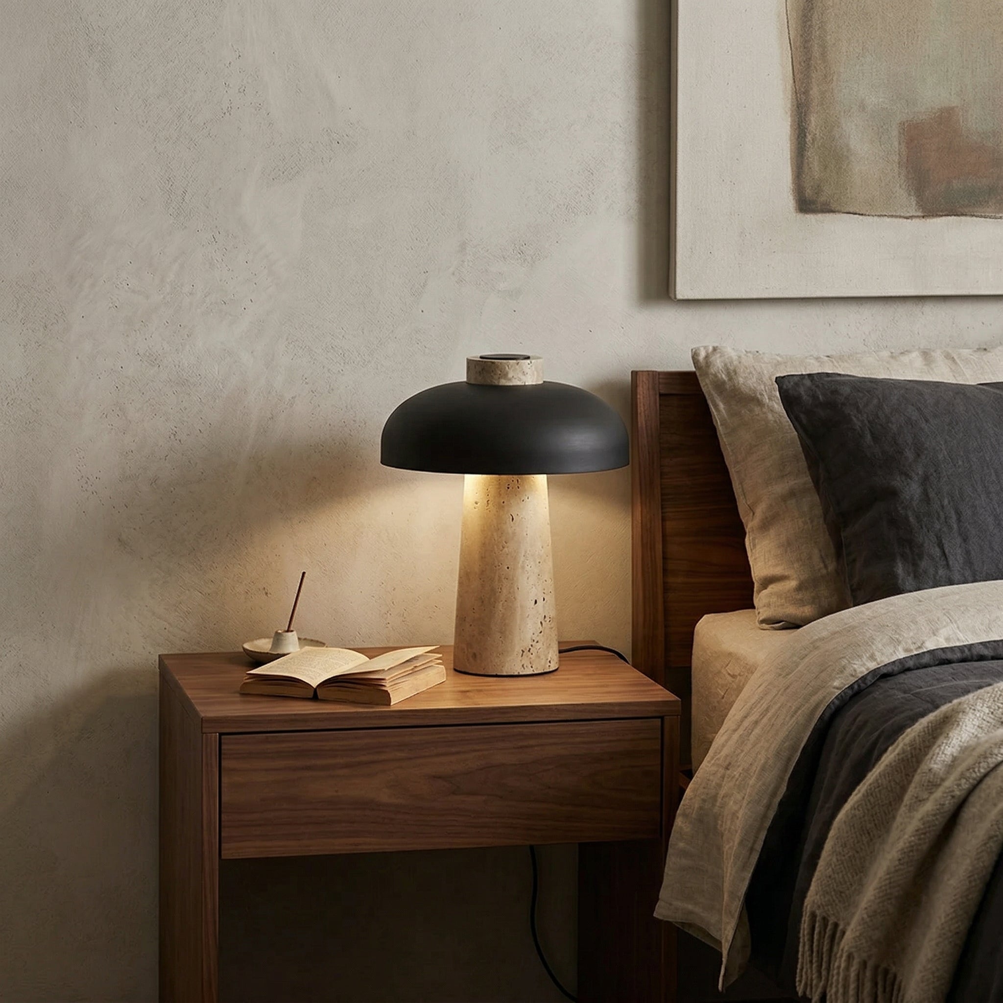 Carla Travertine Table Lamp