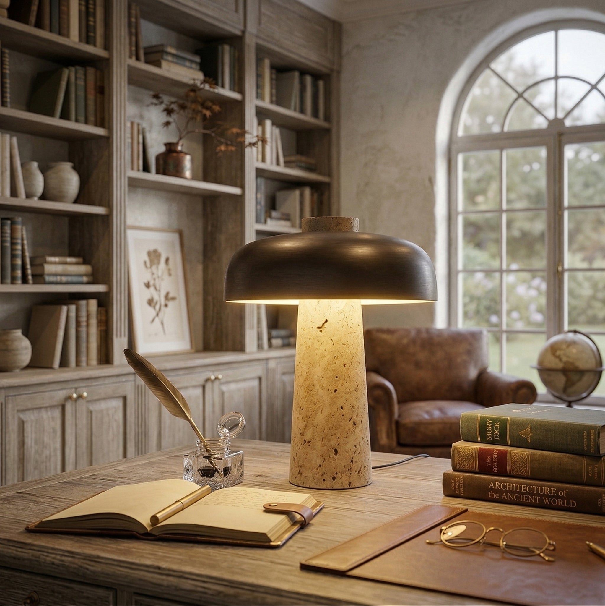 Carla Travertine Table Lamp