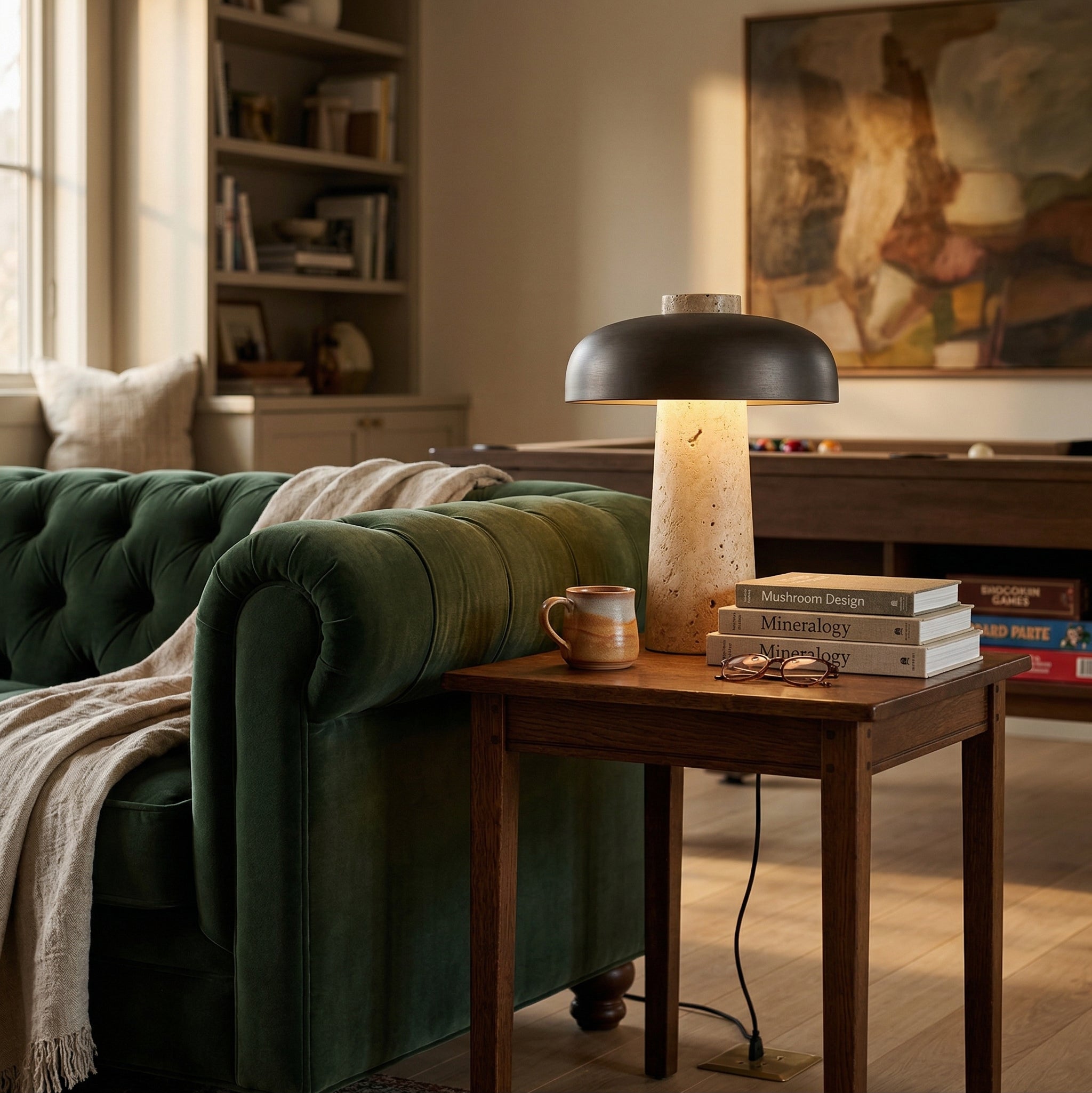 Carla Travertine Table Lamp