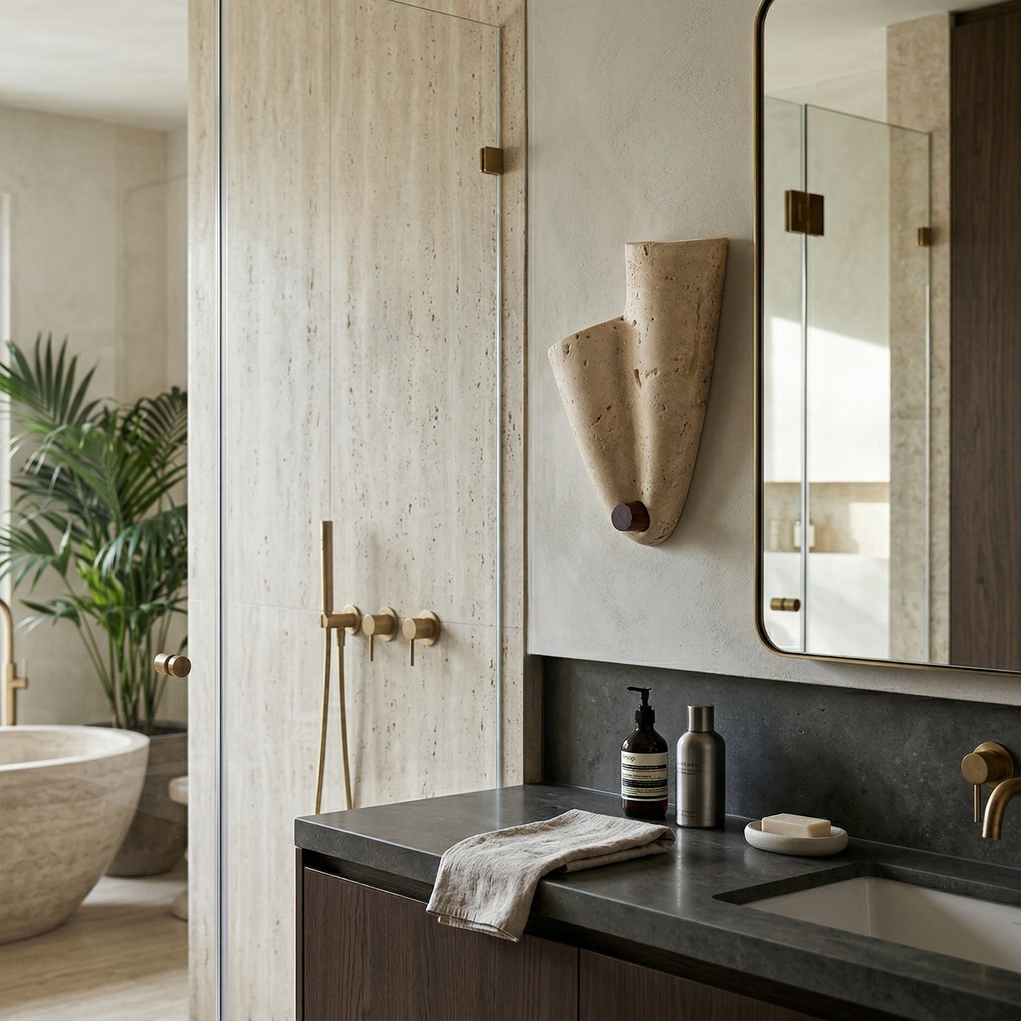 Pearlmont Travertine Wall Lamp