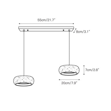 Travertine Drum Pendant Lamp – detail 4 — Dimension drawings 2