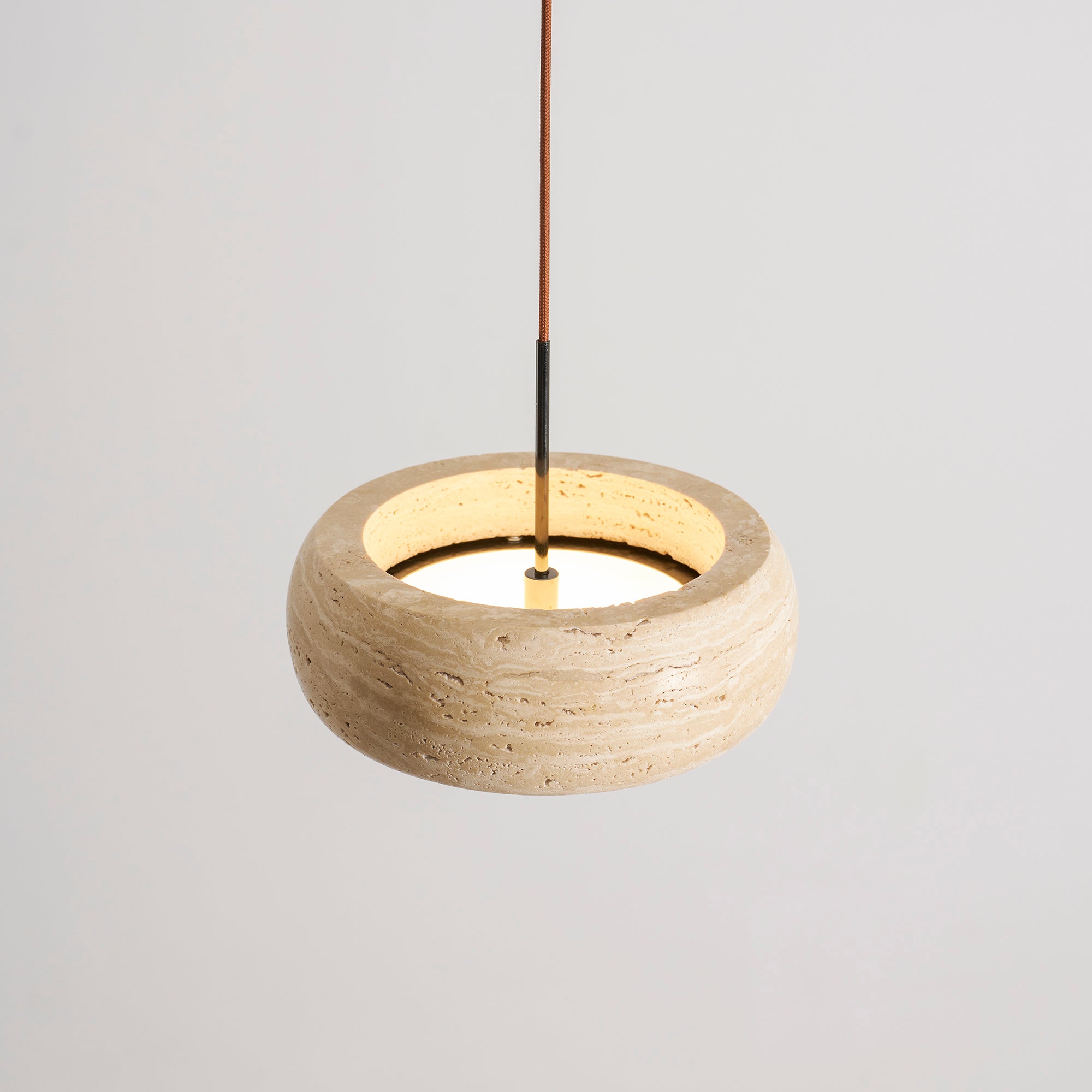 Travertine Drum Pendant Lamp