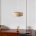 Load image into Gallery viewer, Travertine Drum Pendant Lamp
