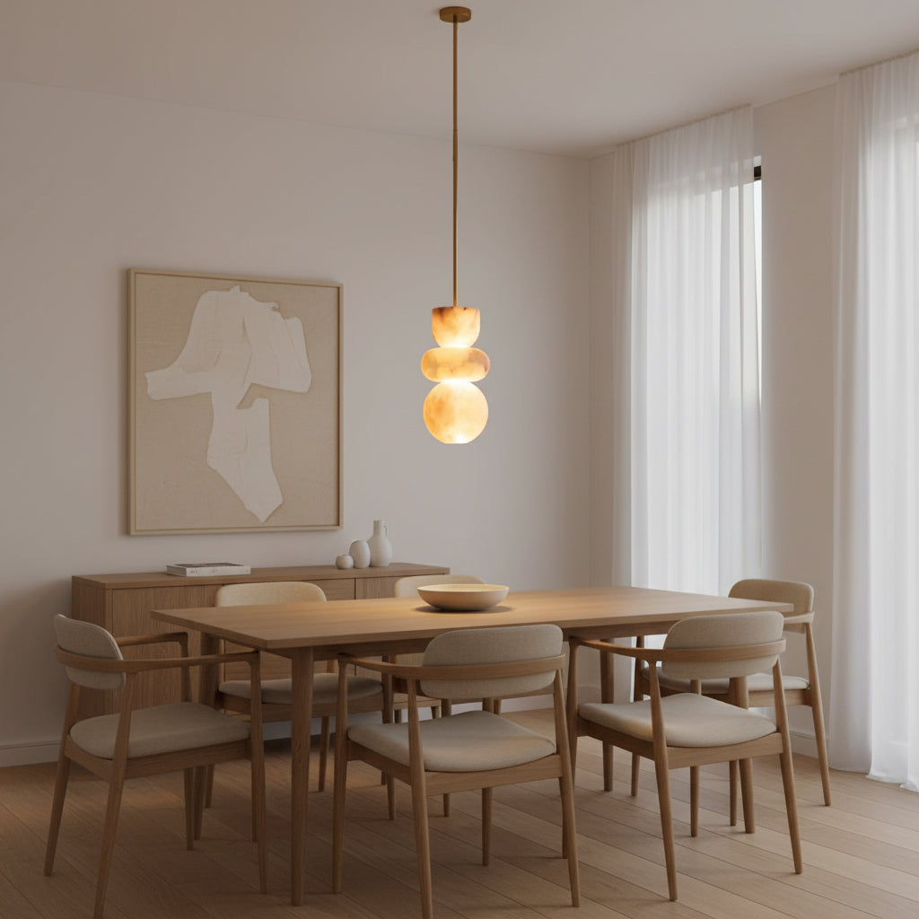 Alabaster Totem Pendant Lamp