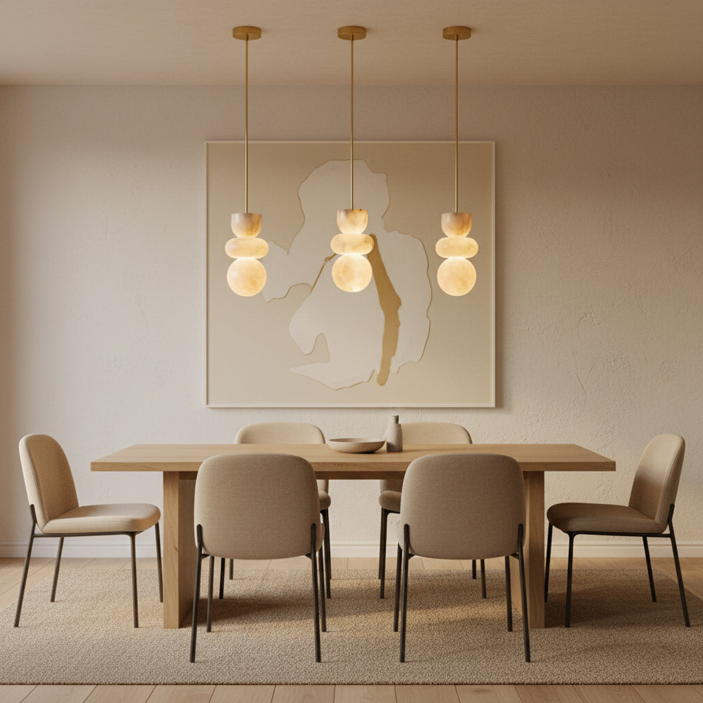 Alabaster Totem Pendant Lamp