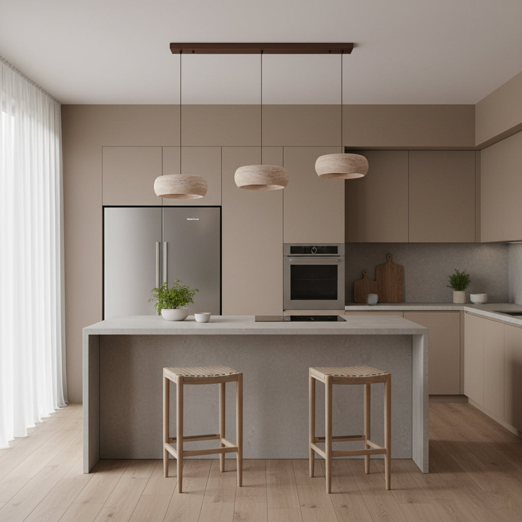 Travertine Drum Pendant Lamp