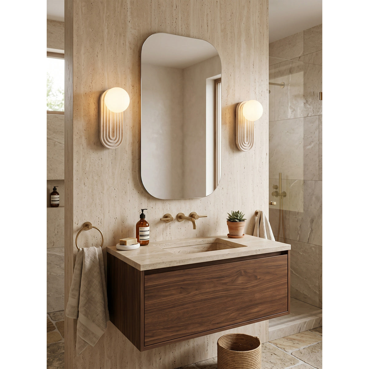 Trent Travertine Wall Lamp