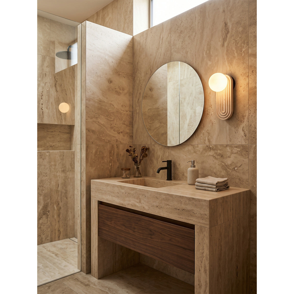 Trent Travertine Wall Lamp