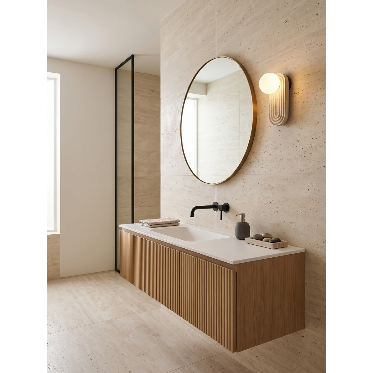 Trent Travertine Wall Lamp