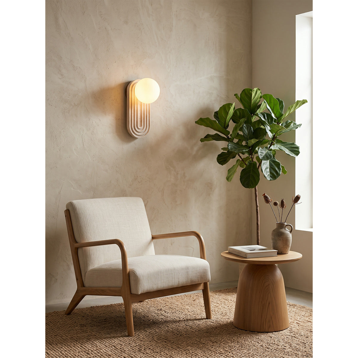 Trent Travertine Wall Lamp