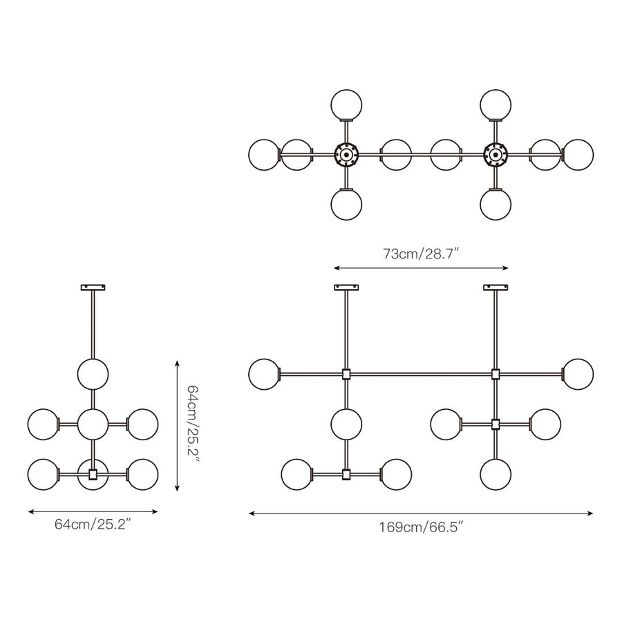 Trevi Multi Chandelier – detail 5 — Dimension drawings 2