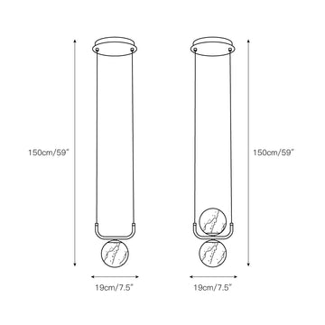 Tribeca Alabaster Pendant Lamp – detail 6 — Dimension drawings 1