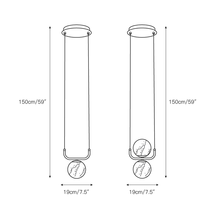 Tribeca Alabaster Pendant Lamp – detail 6 — Dimension drawings 1