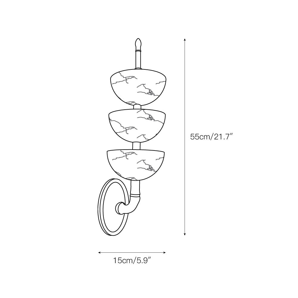 Triple Alabaster Wall Lamp