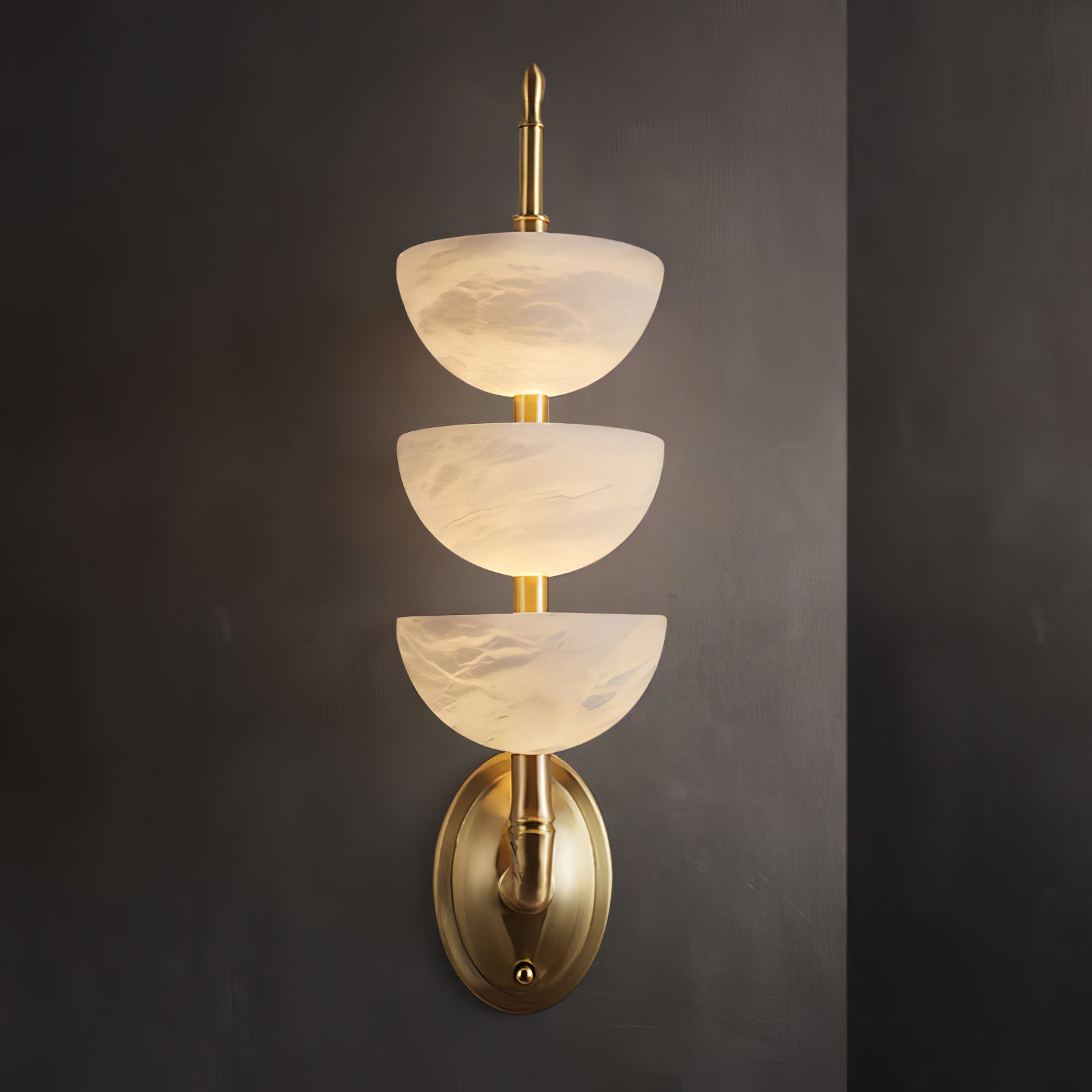 Triple Alabaster Wall Lamp