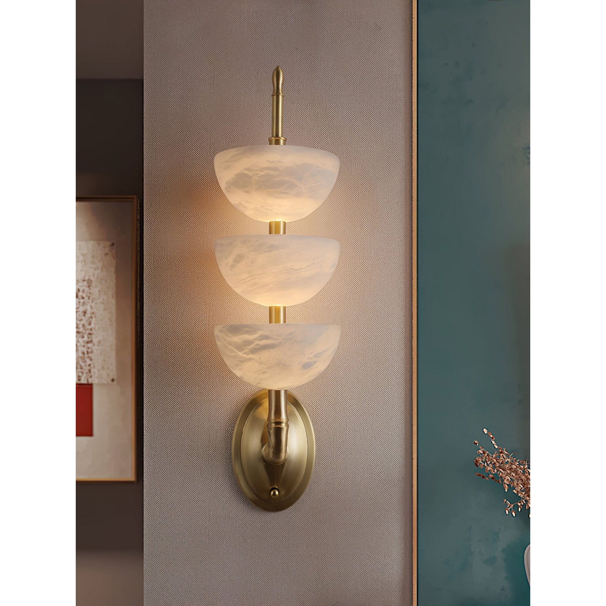 Triple Alabaster Wall Lamp