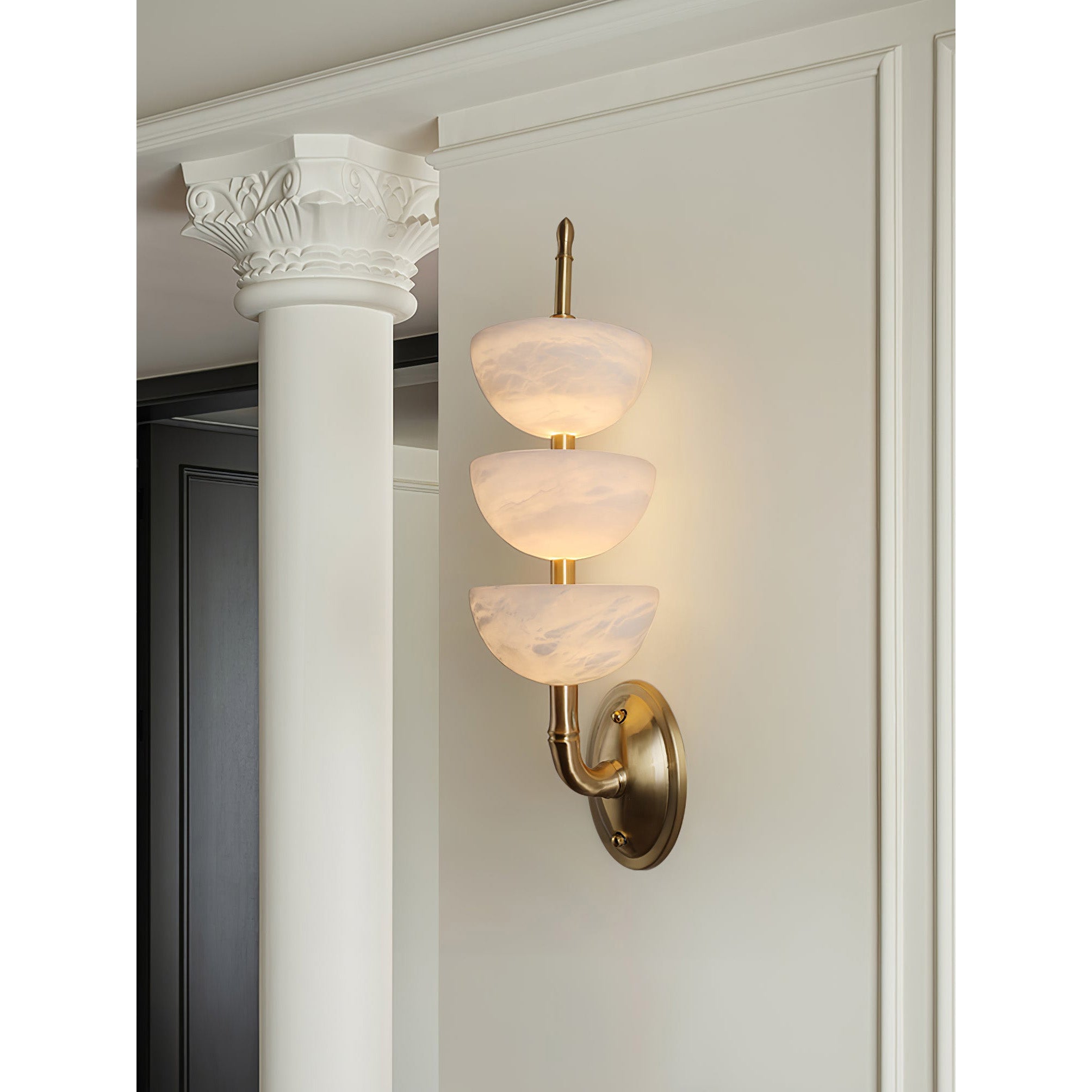 Triple Alabaster Wall Lamp