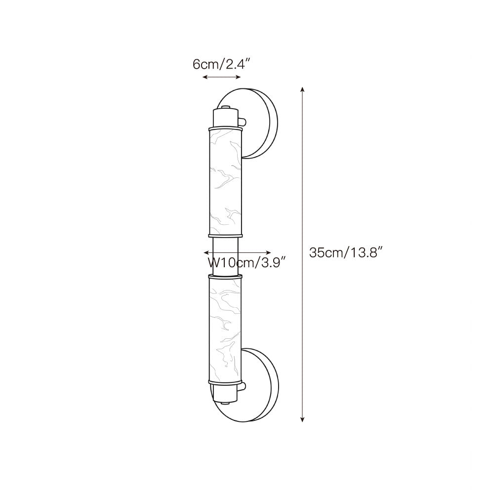 Tubular Alabaster Wall Sconce