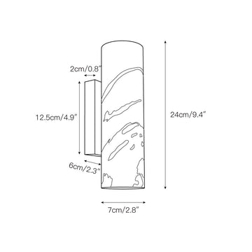 Tubular Marble Wall Lamp – detail 4 — Dimension drawings 1